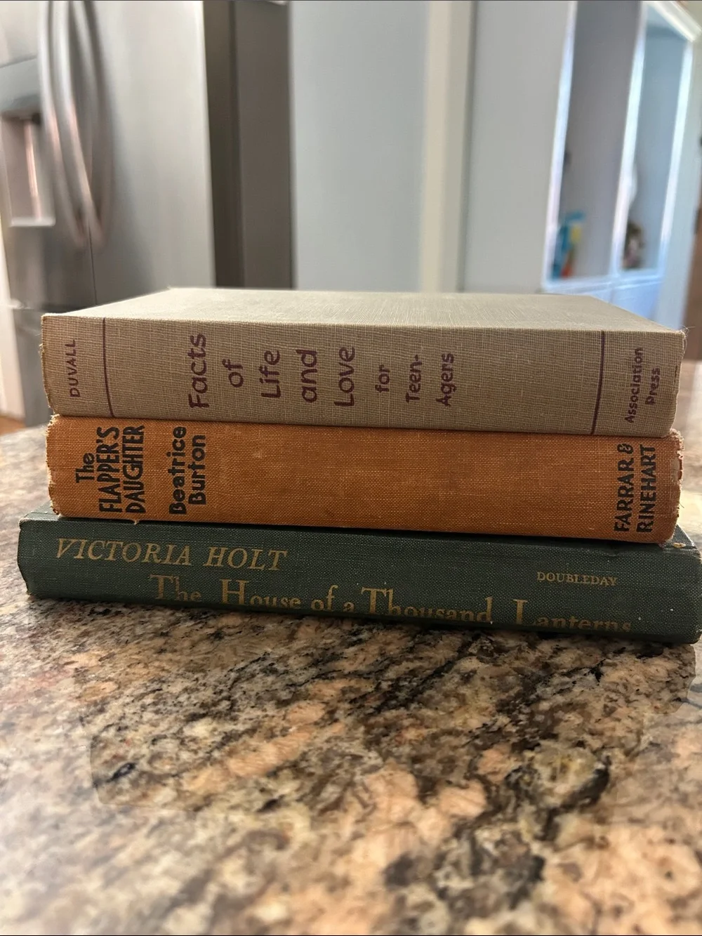 Vintage Autumnal Hardcover Book Stack